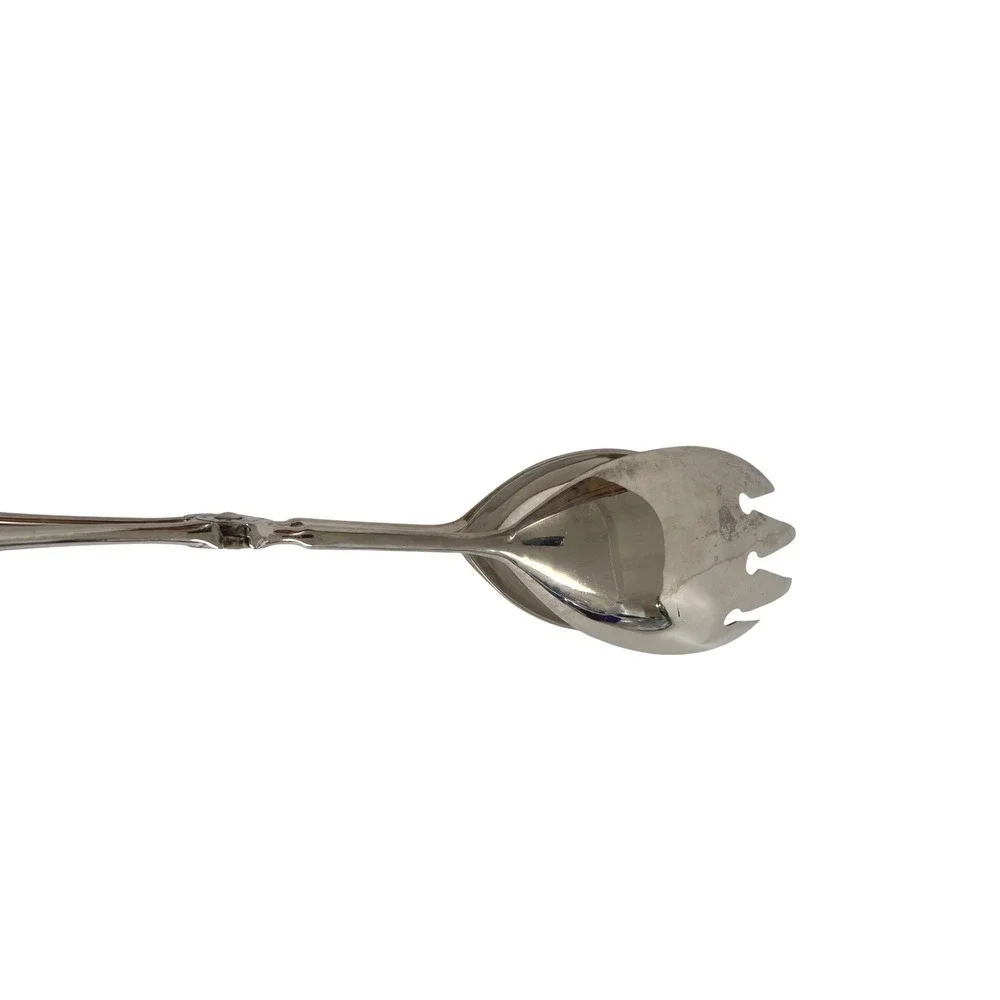 Vintage Plated‎ Silver Salad Serving Tongs Scissor Style Spoon Fork 10